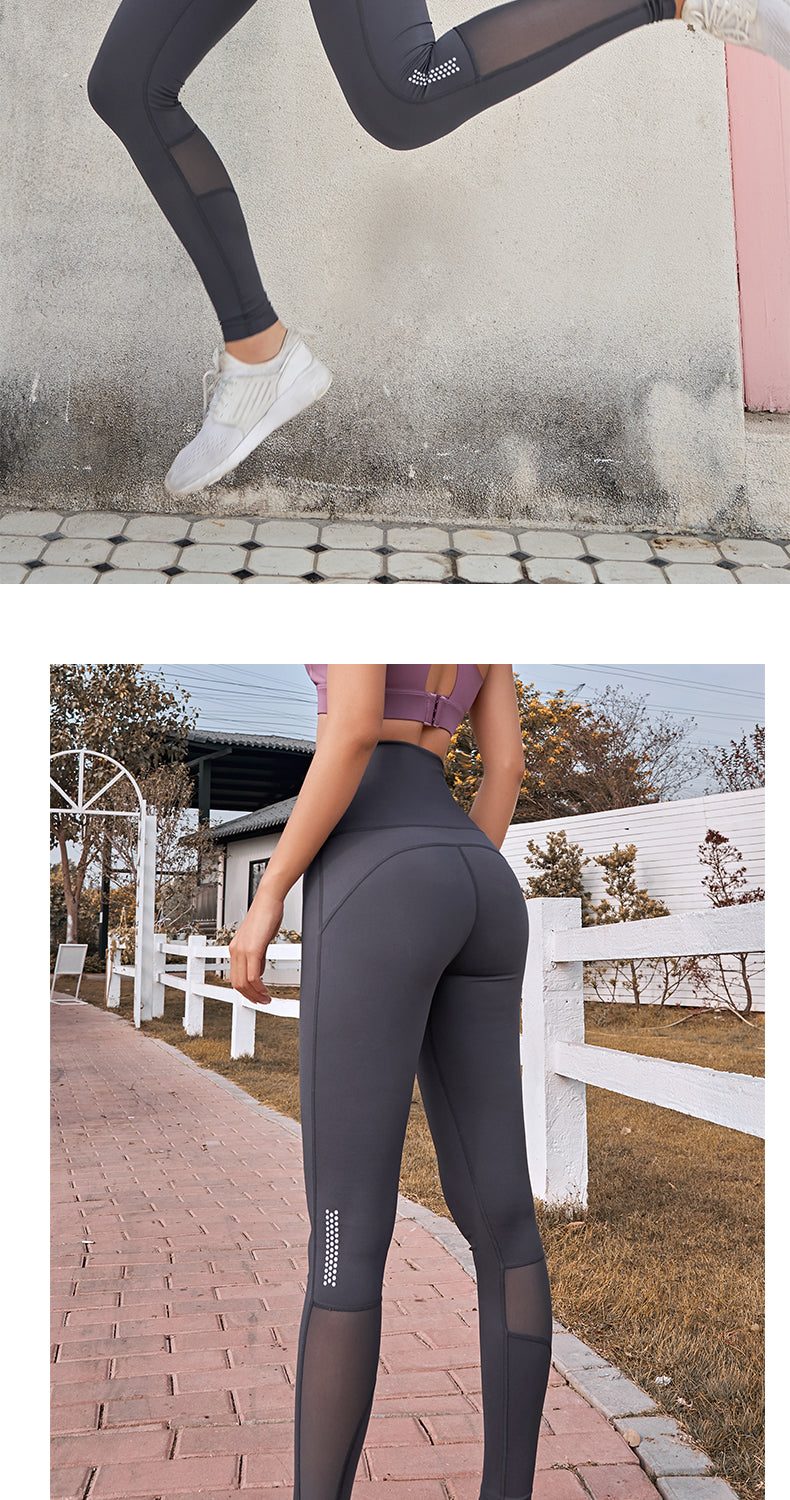 Seamless high-waist fitness leggings by The Clothing Company Sydney, designed for running, yoga, and gym workouts with push-up support.