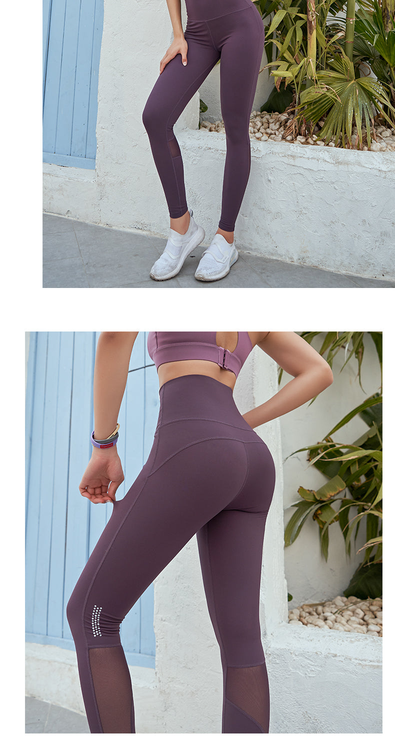 High-waist seamless fitness and yoga leggings by The Clothing Company Sydney, designed for running and workout activities.