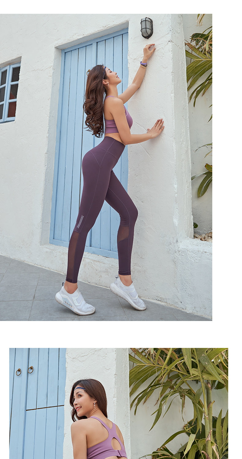 Seamless high-waist fitness leggings by The Clothing Company Sydney, designed for running, yoga, and gym workouts.