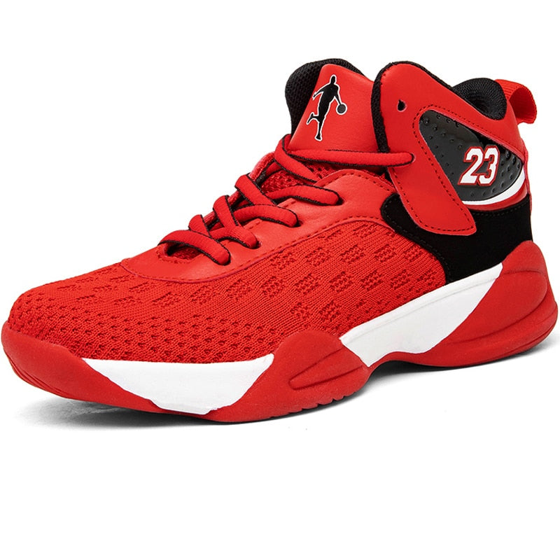 Kids boys and girls basketball shoes by The Clothing Company Sydney, breathable, non-slip sport sneakers for active play.