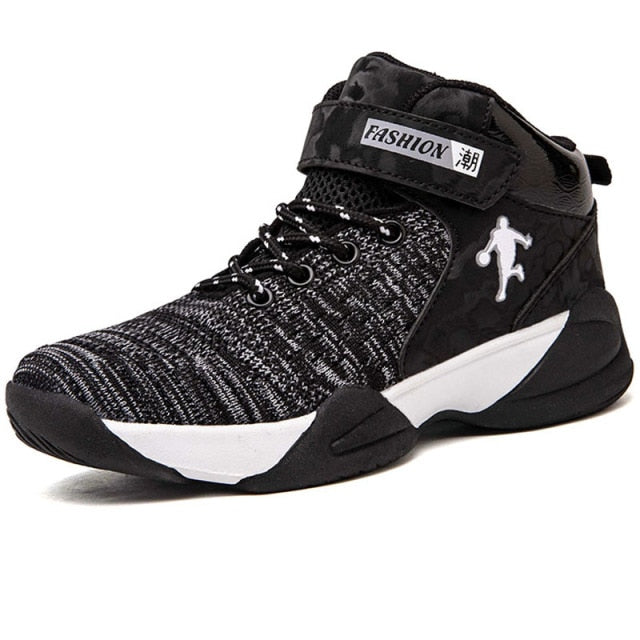 Kids basketball shoes from The Clothing Company Sydney, breathable, high-quality sneakers with non-slip soles for boys and girls.