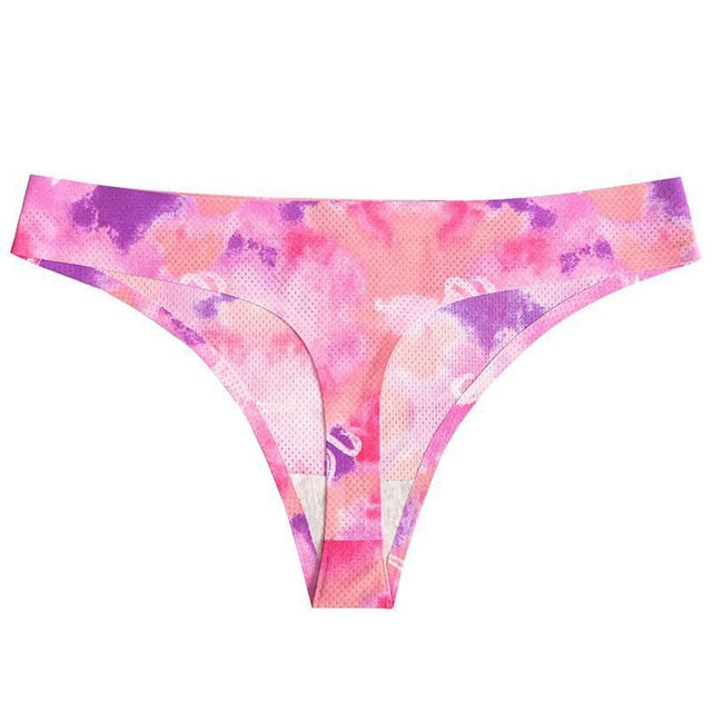 Floral print low-waist thong underwear from The Clothing Company Sydney, breathable and no trace G-string for women.