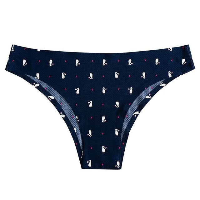 Floral print thong underwear by The Clothing Company Sydney, low-waist, breathable g-string design, no trace, female intimate wear
