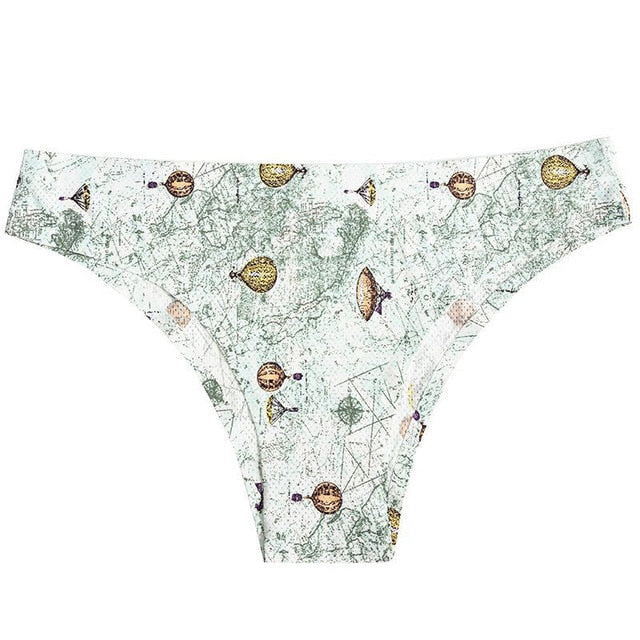 Floral print women's thong underwear by The Clothing Company Sydney, breathable low-waist G-string with no trace design.
