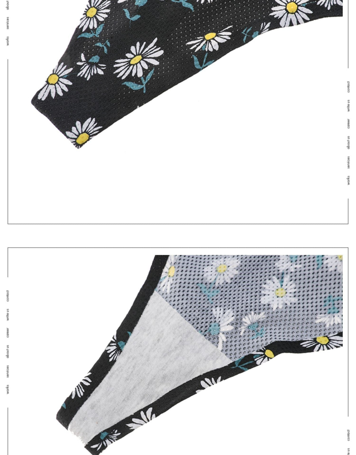 Three-pack floral print women's thong underwear by The Clothing Company Sydney, soft cotton, seamless low-waist lingerie briefs.