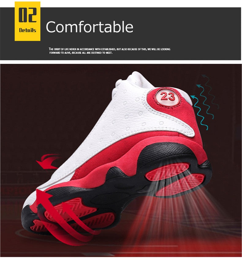 Kids' shockproof sport shoes by The Clothing Company Sydney featuring non-slip basketball sneakers for boys and girls.