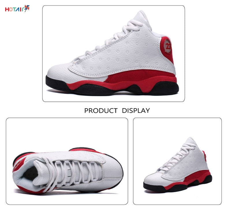 Kids' shockproof sport shoes with non-slip soles, boys and girls sneakers by The Clothing Company Sydney, ideal for basketball and active play.