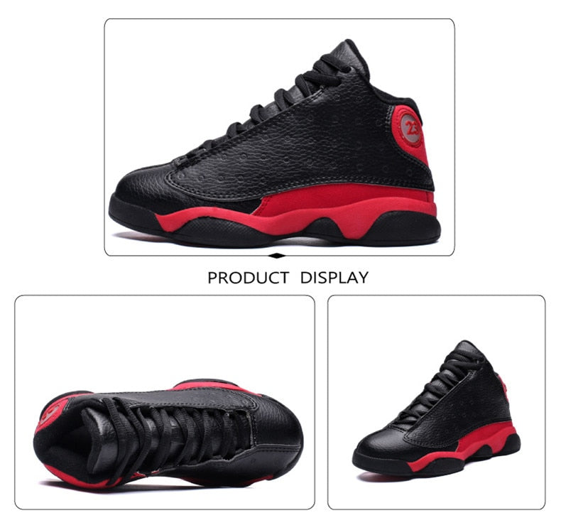 Kids' boys and girls shockproof sport sneakers with non-slip soles, ideal for basketball and active play by The Clothing Company Sydney