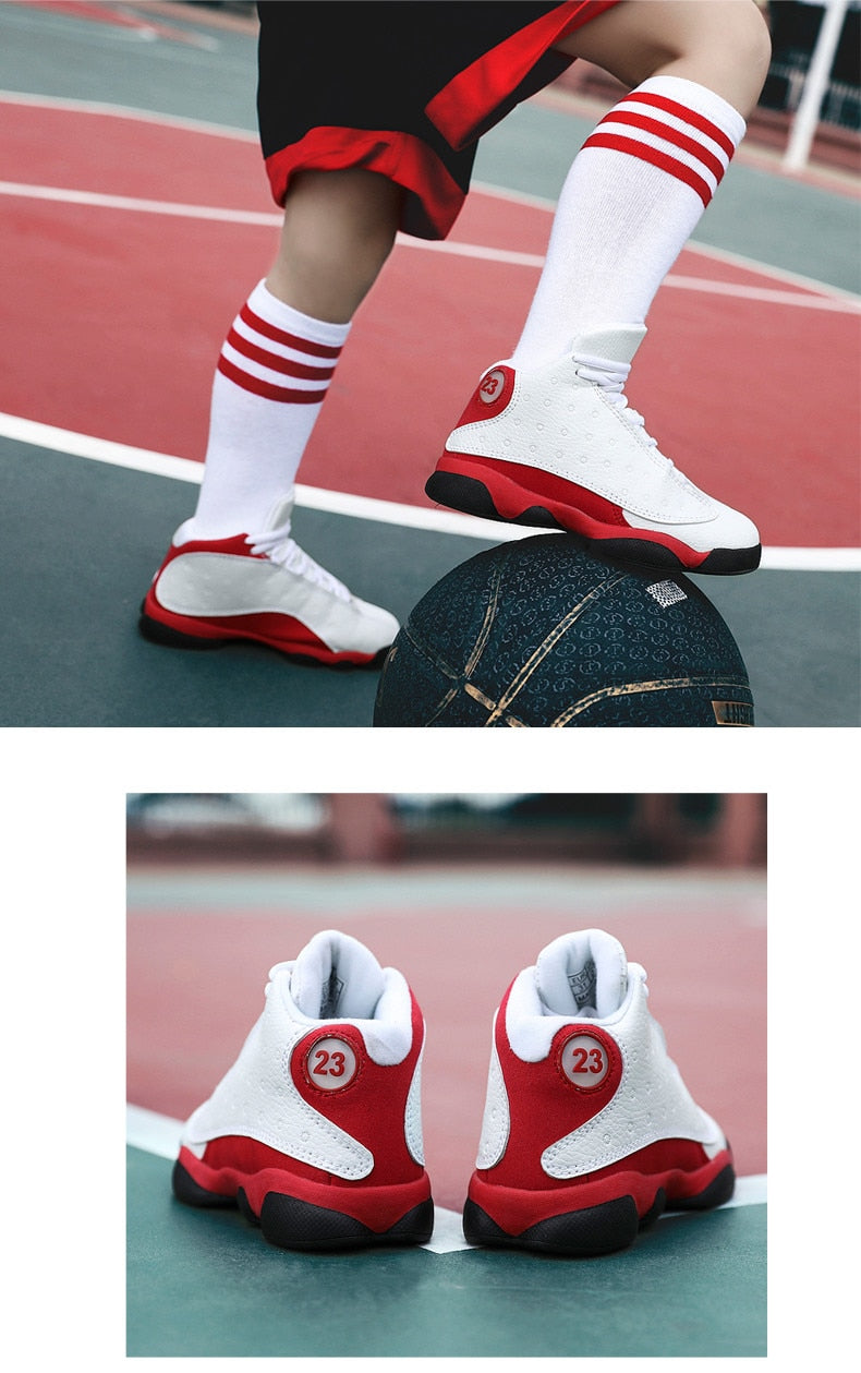 Kids' shockproof sport sneakers by The Clothing Company Sydney, non-slip basketball shoes for boys and girls, ideal for active play.