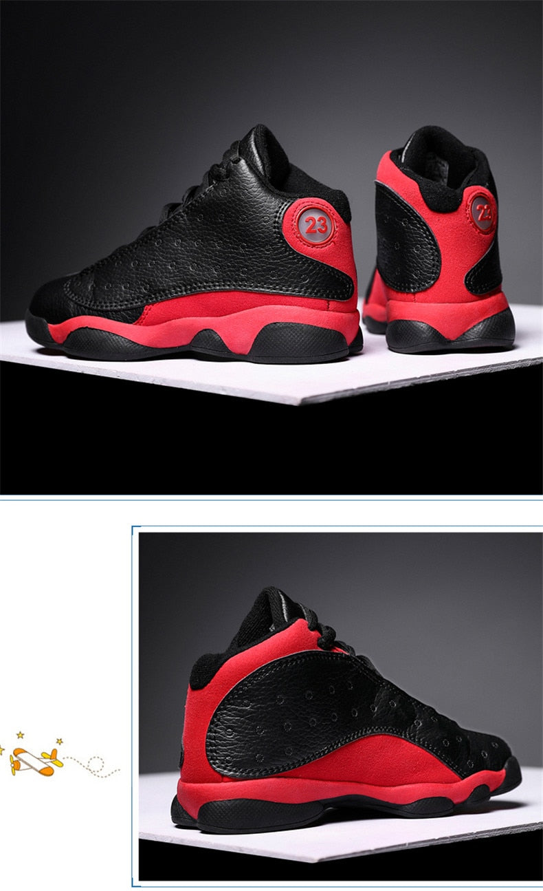 Kids' shockproof and non-slip basketball sneakers by The Clothing Company Sydney, featuring sporty design for boys and girls.