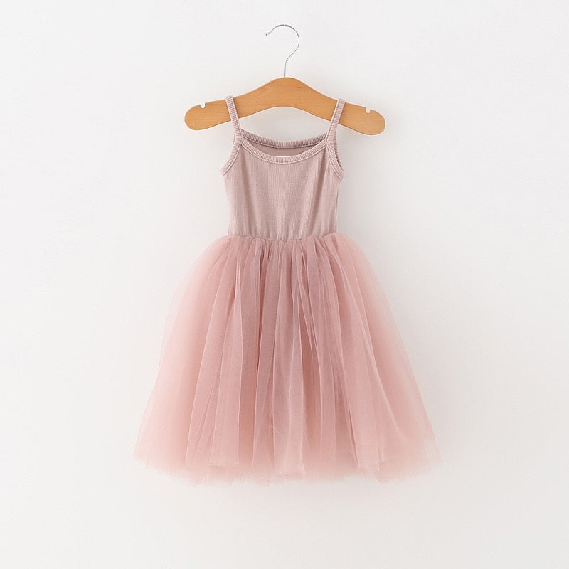 Girls summer princess dress for parties and weddings, by The Clothing Company Sydney, featuring a charming floral design and tulle details.
