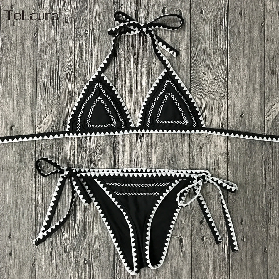 2 Piece New Sexy Swimwear Push Up Swimsuit Halter Top Padded Bathing Suit Bandage Brazilian Bikini Set The Clothing Company Sydney