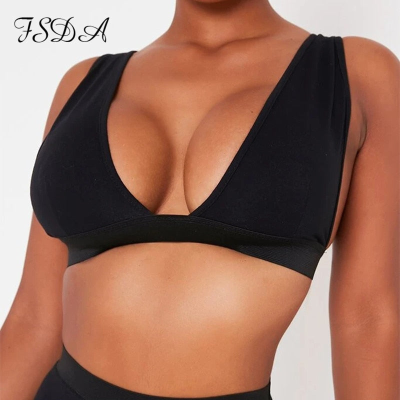 Khaki 2-piece fitness set with sleeveless V-neck crop top and biker shorts, backless design for activewear by The Clothing Company Sydney