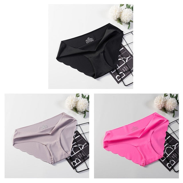 Three-pack of seamless, solid color briefs from The Clothing Company Sydney, comfortable sexy underwear for women.