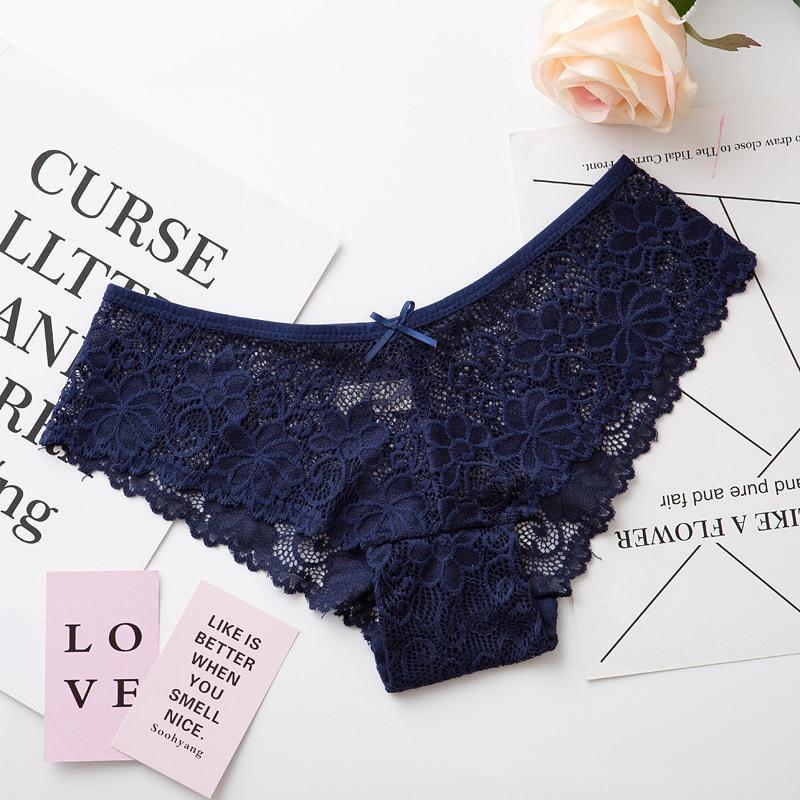 Two packs of The Clothing Company Sydney lace cotton low waist lingerie briefs with cute, comfortable design.