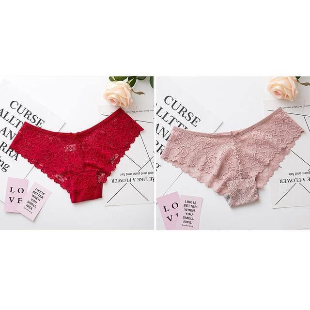 Two-pack lace cotton lingerie briefs from The Clothing Company Sydney, low waist, cute and comfortable underwear for women.