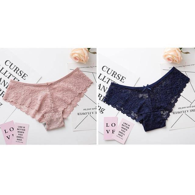 Two cotton lace lingerie briefs from The Clothing Company Sydney, low waist, cute and comfortable undergarments.