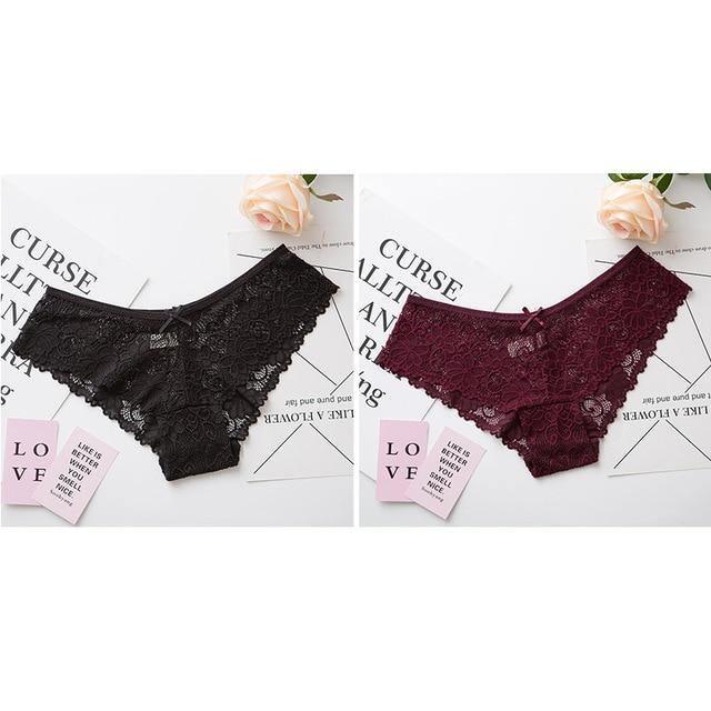 2 Pack Lace Panties Lingerie Tempting Pretty Briefs High Quality Cotton Low Waist Cute Underwear The Clothing Company Sydney