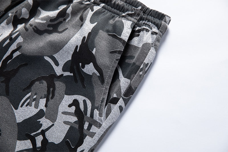 Camouflage men's sweatshirt and pants set from The Clothing Company Sydney, hooded jacket and jogger pants in camo print.