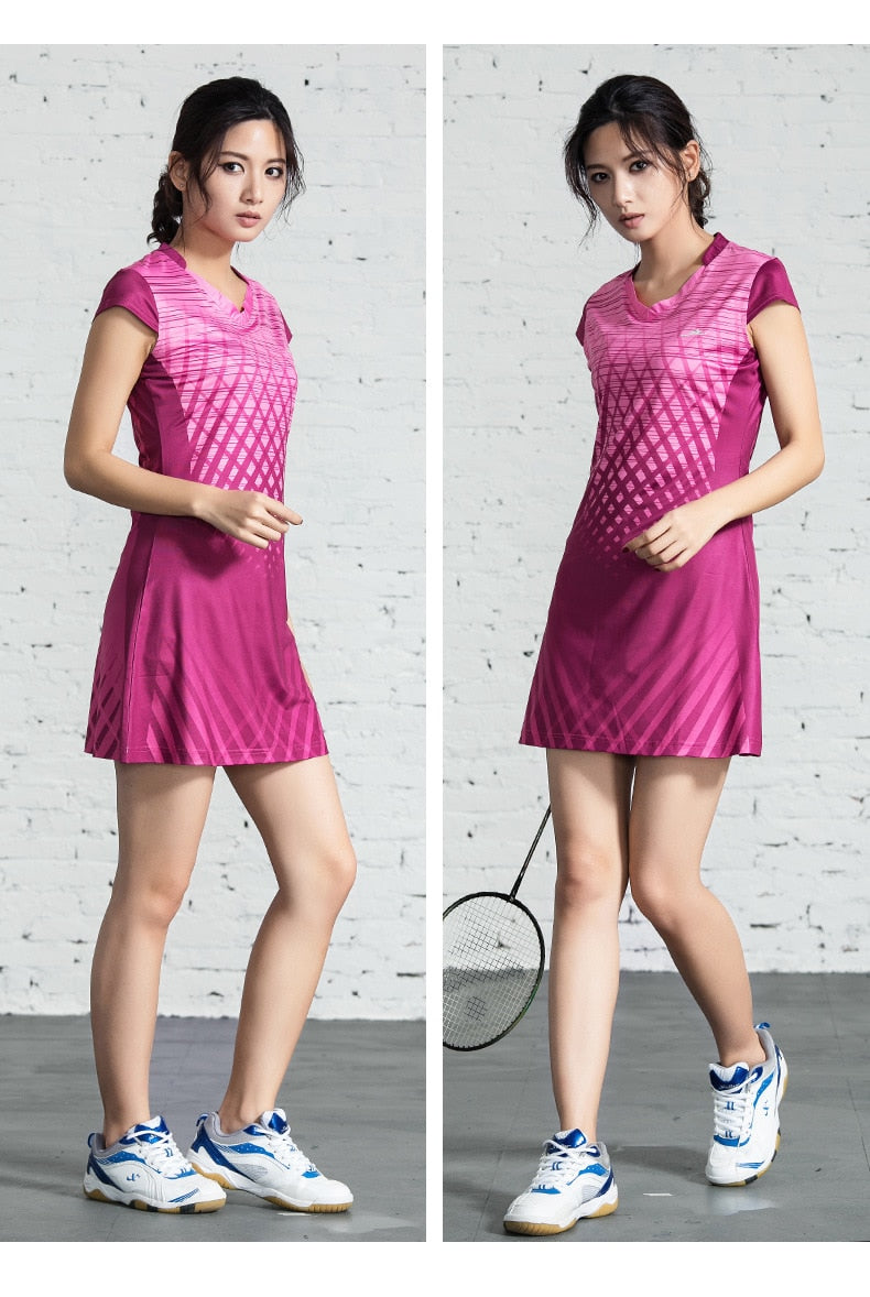 Women’s sports dress with inner shorts, fitness outfit for tennis, badminton, gym, and running by The Clothing Company Sydney
