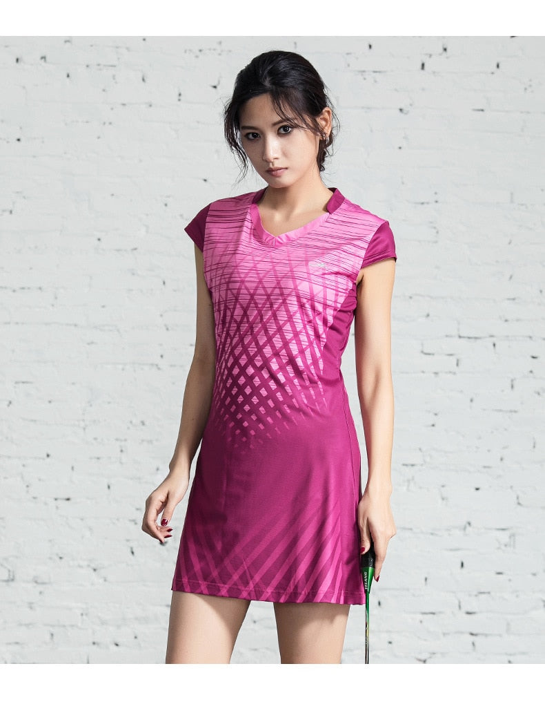 Two-piece women's sports dress with inner shorts, perfect for tennis, badminton, and running, by The Clothing Company Sydney.