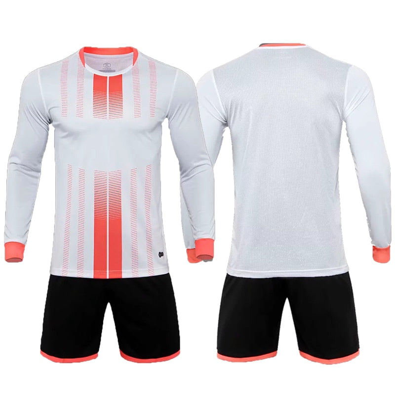 Adults and kids soccer jersey and shorts uniform set by The Clothing Company Sydney, with team logo and breathable fabric.
