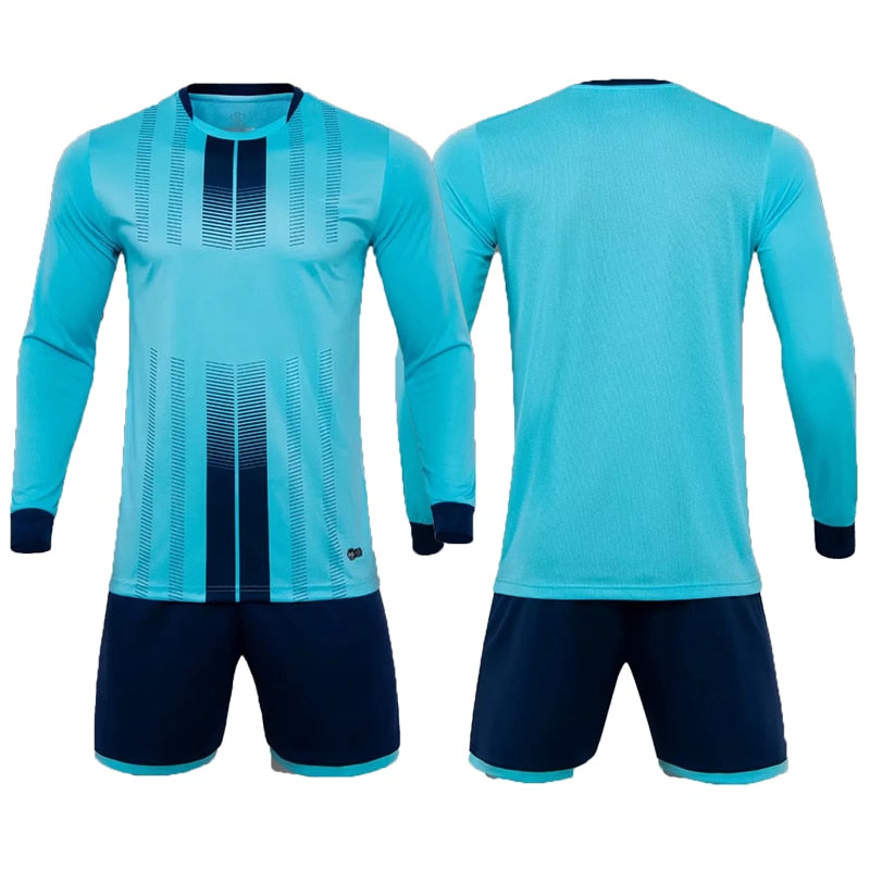 Adults and kids soccer football jersey and shorts uniform set by The Clothing Company Sydney, featuring team-style design and breathable fabric.