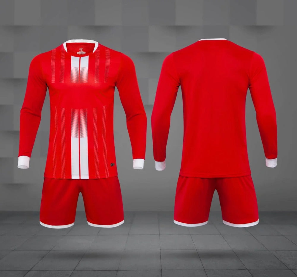 Adults and kids soccer jersey and shorts uniform set by The Clothing Company Sydney, featuring matching soccer apparel.
