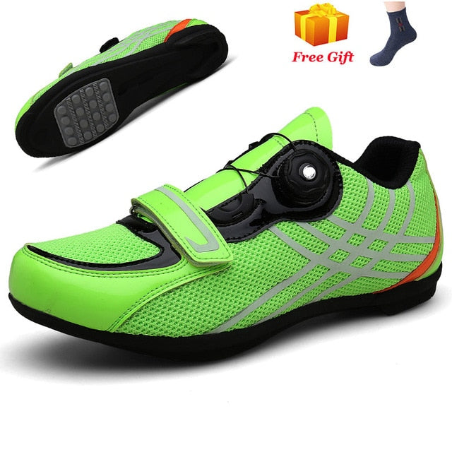MTB cycling shoes for men and women by The Clothing Company Sydney, featuring self-locking straps and road bike sneaker design.