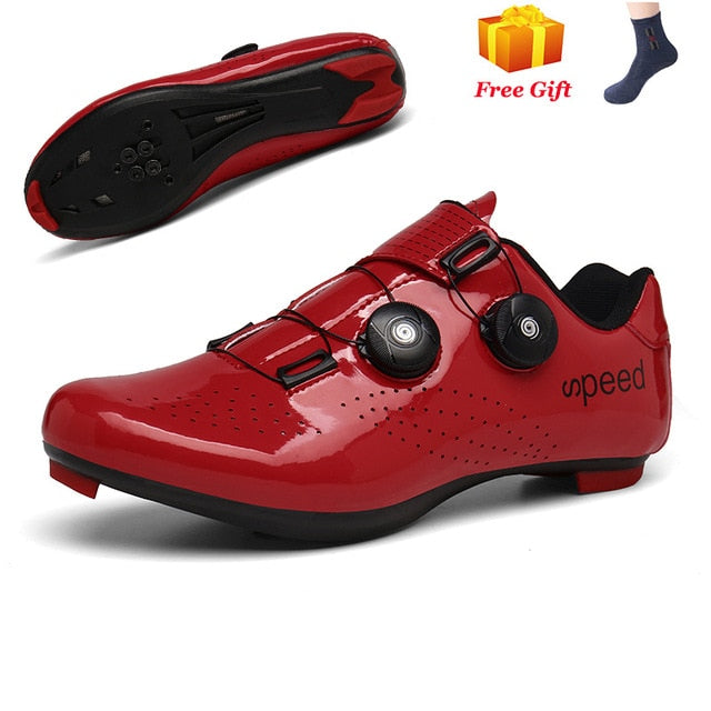 Athletic MTB cycling shoes by The Clothing Company Sydney, featuring self-locking straps and durable road bike sneaker design.
