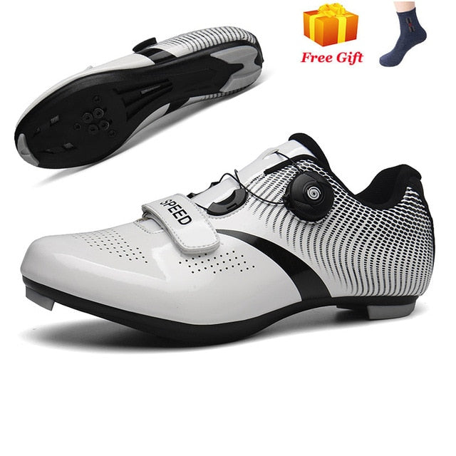 Athletic MTB cycling shoes for men and women by The Clothing Company Sydney, featuring self-locking closure and road bike sneaker design.