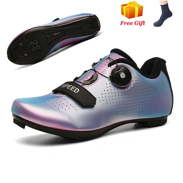 Athletic MTB and road cycling shoes for men and women by The Clothing Company Sydney, featuring a self-locking design and sporty style.