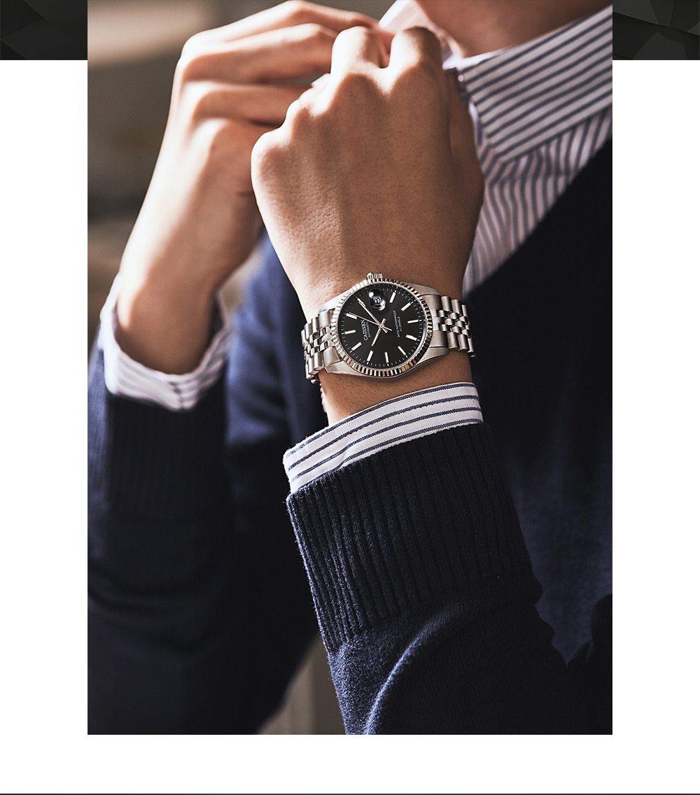 Luxury men's automatic stainless steel watch with waterproof design and sporty mechanical style by The Clothing Company Sydney.