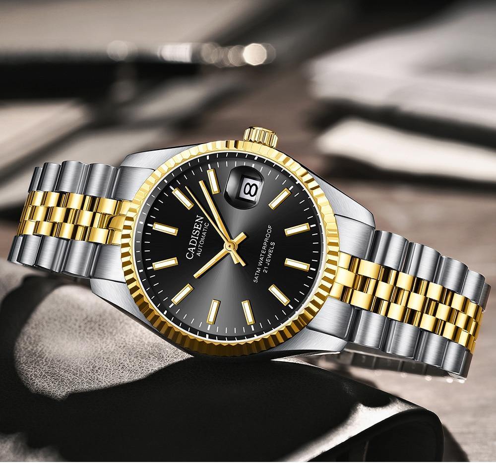 Luxury automatic men's watch by The Clothing Company Sydney featuring stainless steel case, waterproof design, and sporty mechanical style.