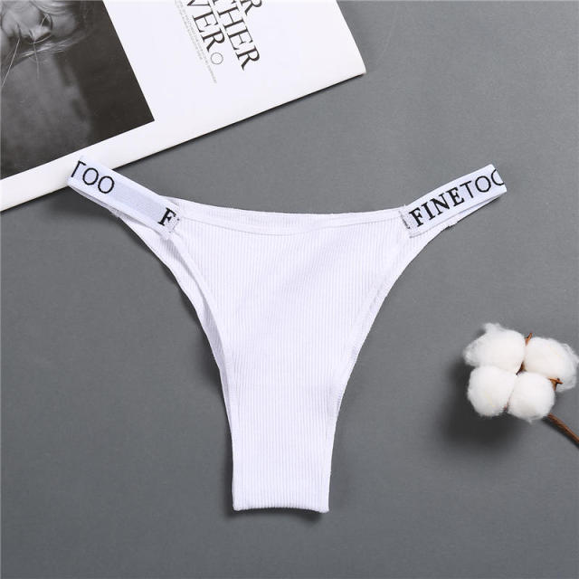 Women's cotton thong panties from The Clothing Company Sydney, solid color sexy briefs, comfortable and breathable underwear.