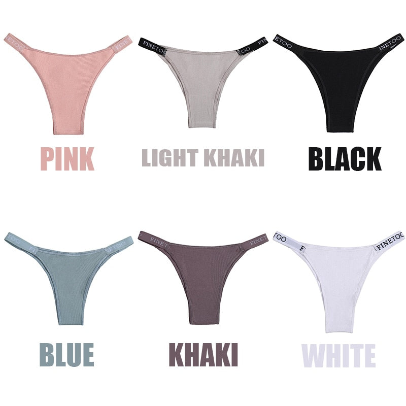 Women's cotton thong underwear by The Clothing Company Sydney, solid color briefs with comfortable, sexy fit.