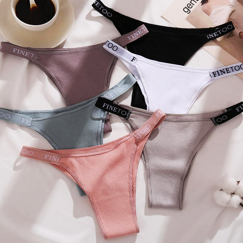 Women's cotton briefs by The Clothing Company Sydney, solid color sexy thong panties, comfortable underwear for women.
