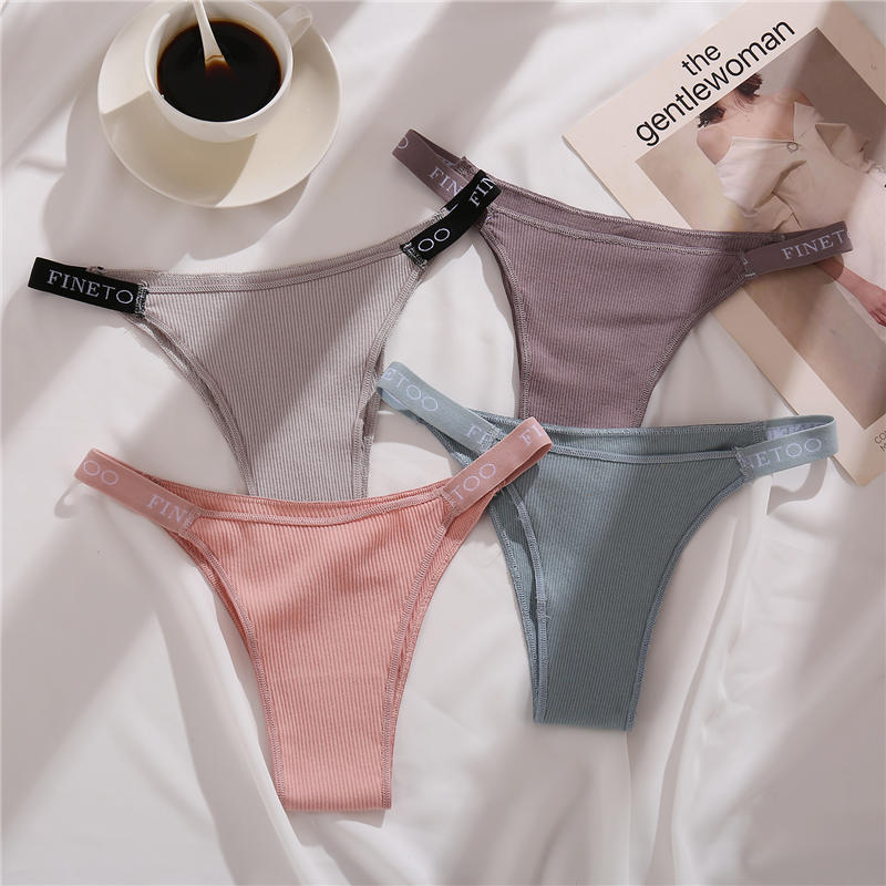 Women's cotton thong briefs in solid color, from The Clothing Company Sydney, featuring comfortable, sexy underwear for women.