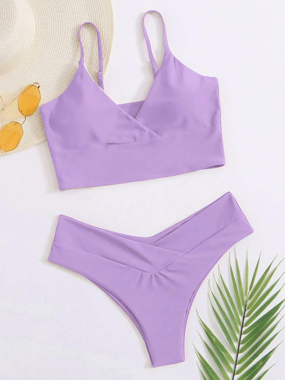 High waist swimsuit for women by The Clothing Company Sydney, high cut thong bikini set with stylish design and vibrant colors