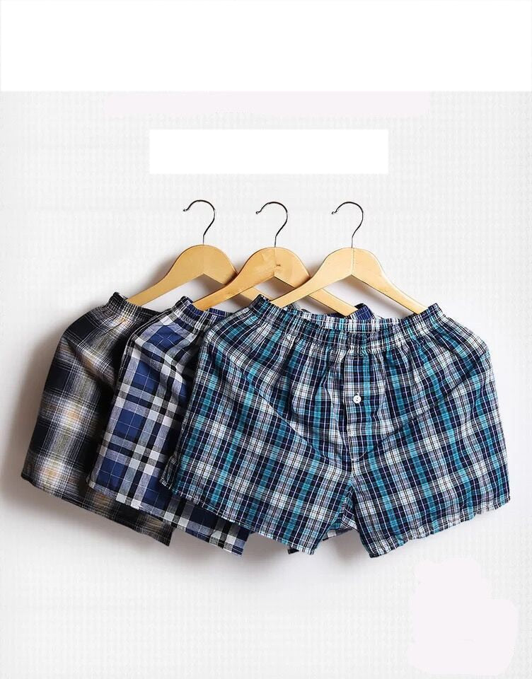 Three-pack men's cotton loose breathable shorts by The Clothing Company Sydney, featuring flexible, comfortable boxer-style underpants.