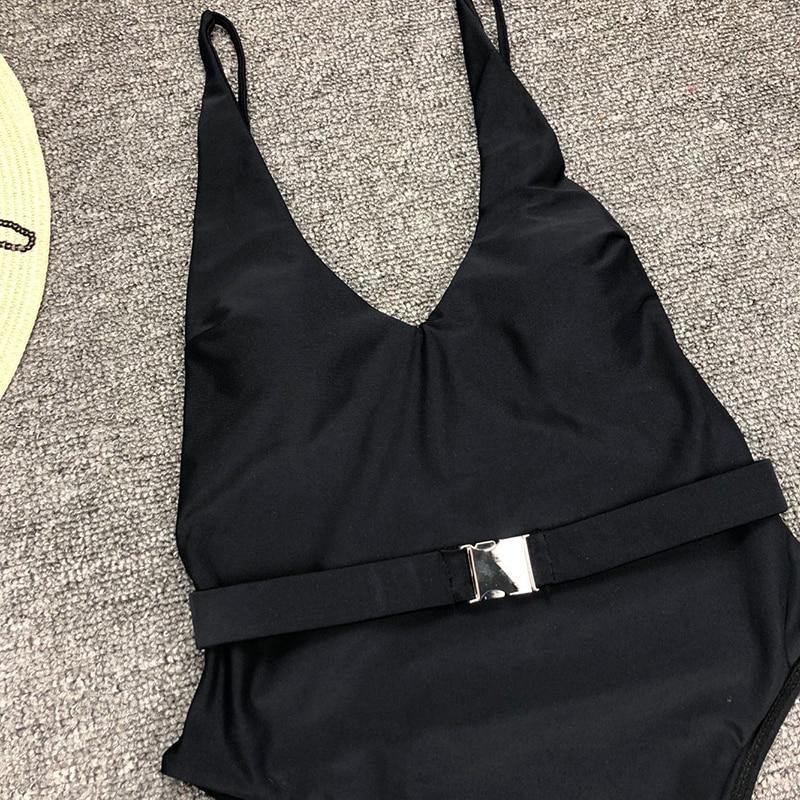 Sexy solid one-piece swimsuit for women, featuring a stylish monokini design from The Clothing Company Sydney.