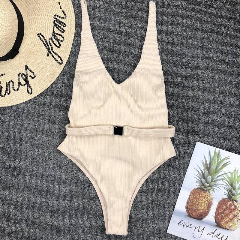Sexy solid one-piece swimsuit for women by The Clothing Company Sydney, featuring a stylish monokini design and comfortable swimwear fit.