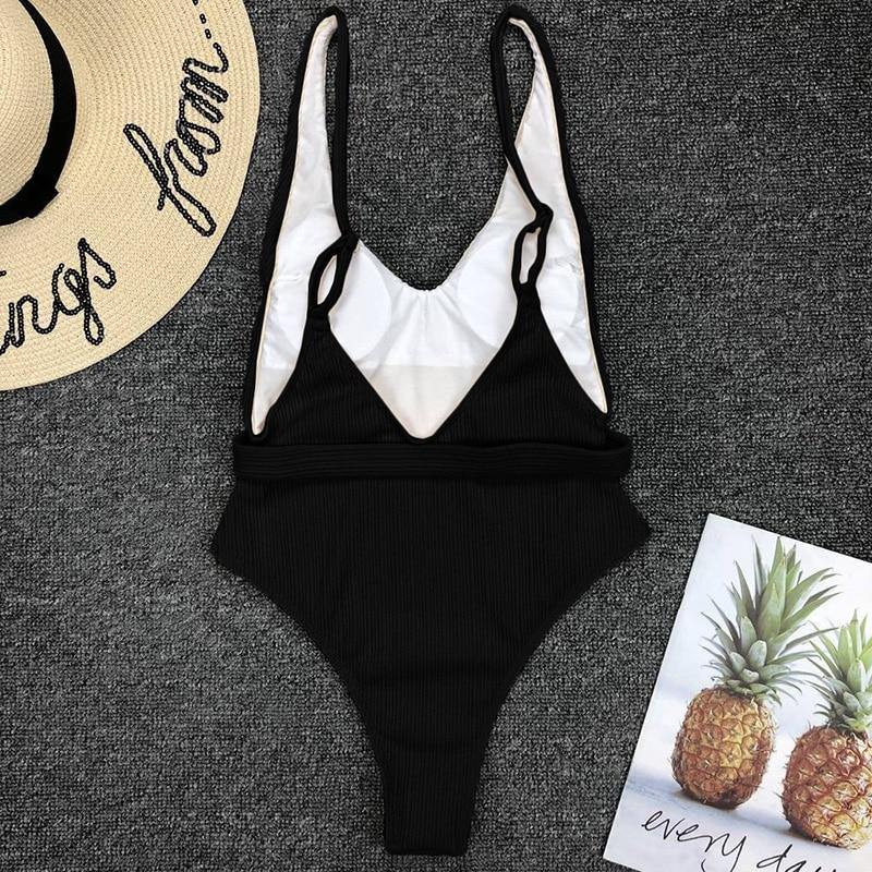 Sexy solid one-piece swimsuit for women, featuring a stylish bikini monokini design by The Clothing Company Sydney.