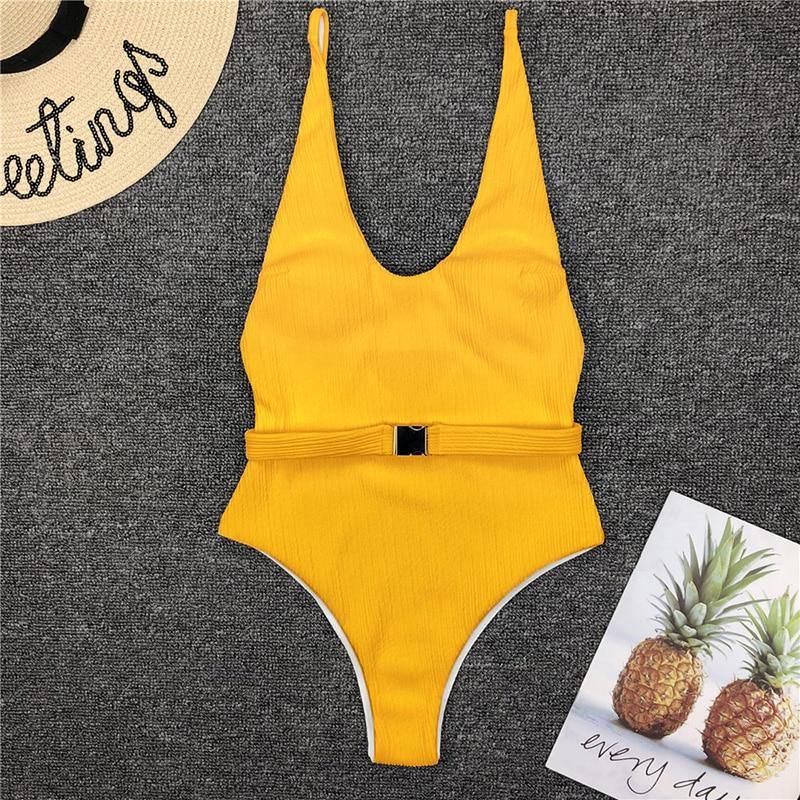 Sexy solid one-piece swimsuit for women by The Clothing Company Sydney featuring a sleek design and comfortable fit.