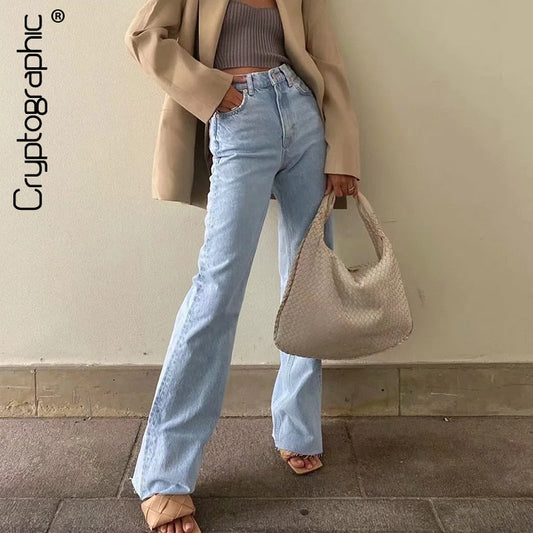 Casual Fashion Straight Leg Women's Jeans Denim Bottom Long High Waist Baggy Fall Pants The Clothing Company Sydney
