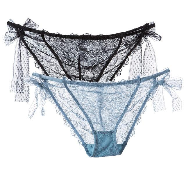 2 Pack Women Lace Lingerie Temwptation Low-Waist Panties Transparent Hollow Out Underpants Briefs Underwear The Clothing Company Sydney