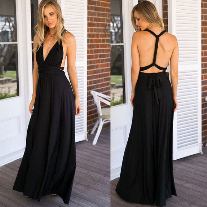 Long boho maxi dress by The Clothing Company Sydney featuring a convertible infinity design, ideal for bridesmaids and parties.