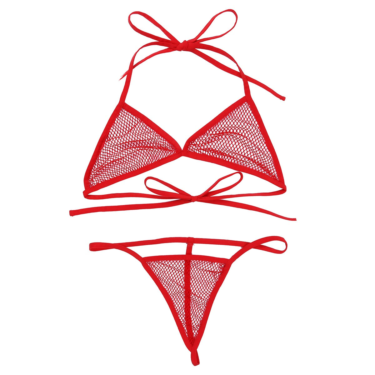 2 Piece Swimsuit Bra Top with Matching G-string Swimwear Lingerie Fishnet See-through Bikini Thongs Swimming Suit The Clothing Company Sydney
