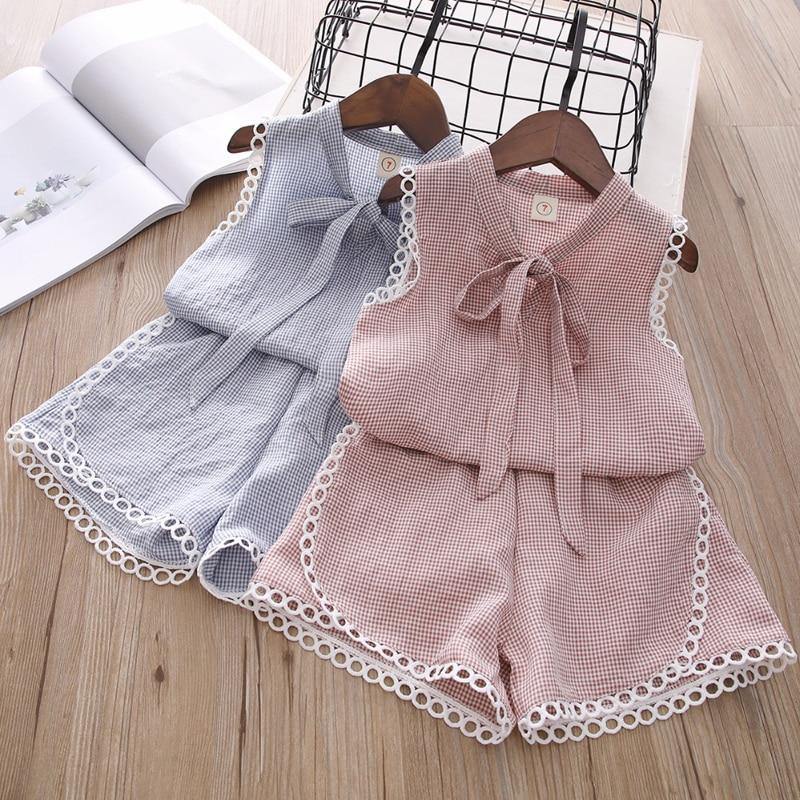 Baby girl summer clothing set from The Clothing Company Sydney, featuring chiffon bowknot coat and pants for kids and toddlers.