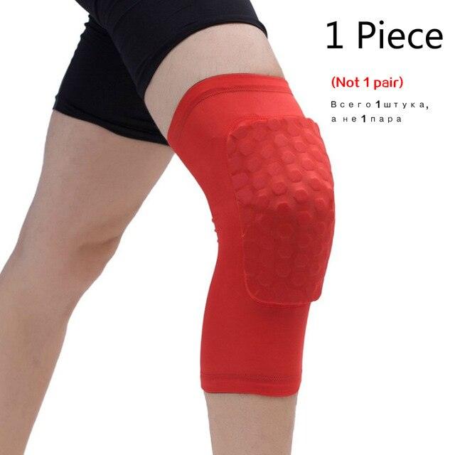 Black basketball knee pads with honeycomb foam, compression sleeve and support for sports like volleyball and fitness activities.